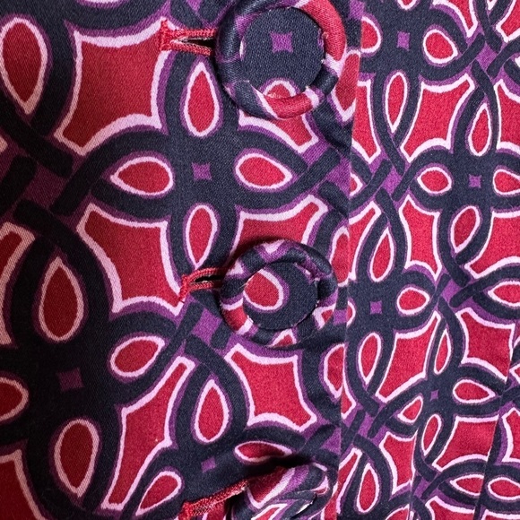 Taylor Geometric Fit and Flare Purple Lavender Sleeveless Cotton Blend Size 10 - Picture 6 of 9